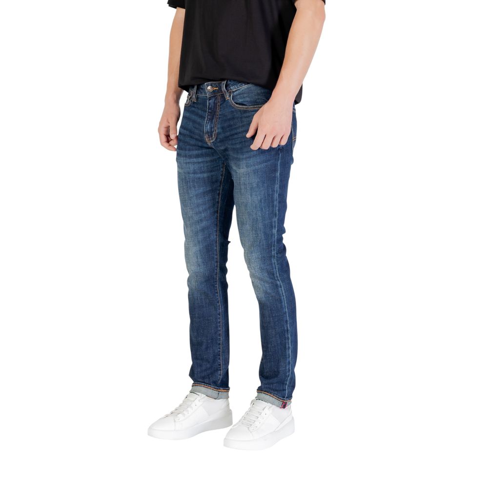 Armani Exchange Blue Cotton Relaxed Fit Jeans