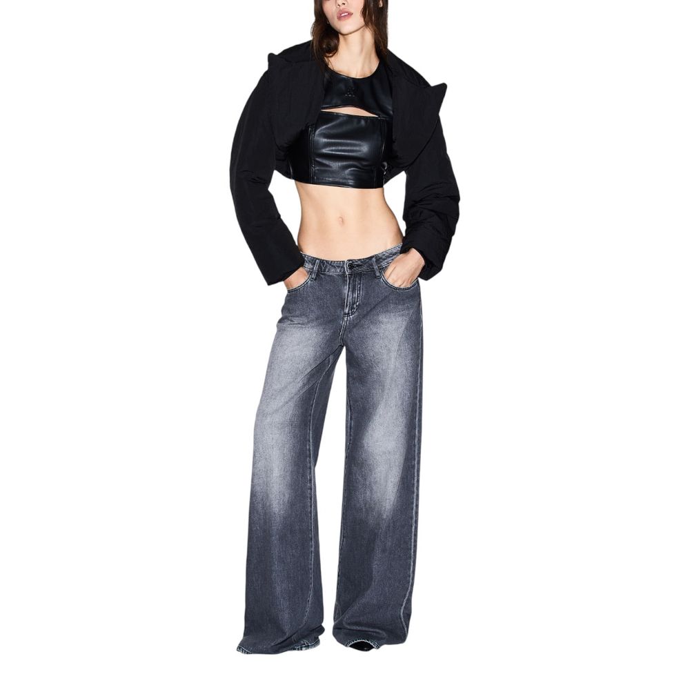Armani Exchange Gray Cotton Relaxed Fit Jeans