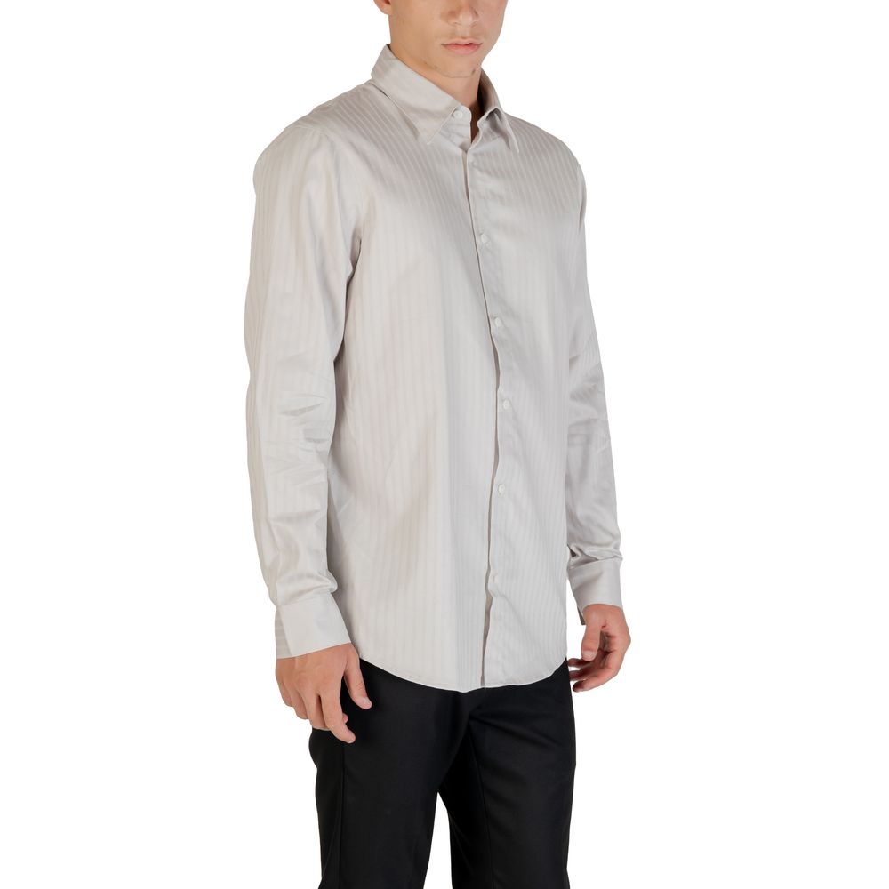Armani Exchange Gray Cotton Pattern Shirt