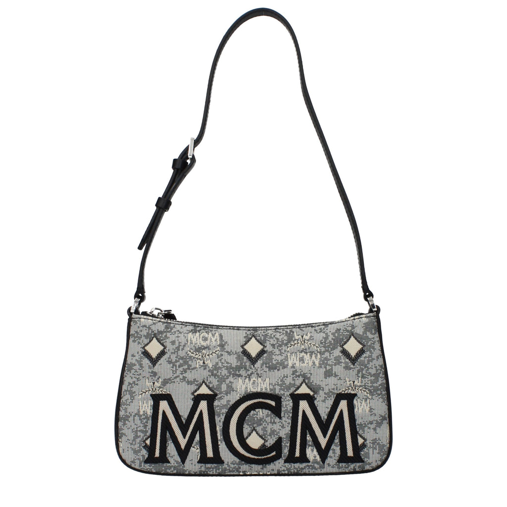 MCM Gray Fabric Crossbody Bag