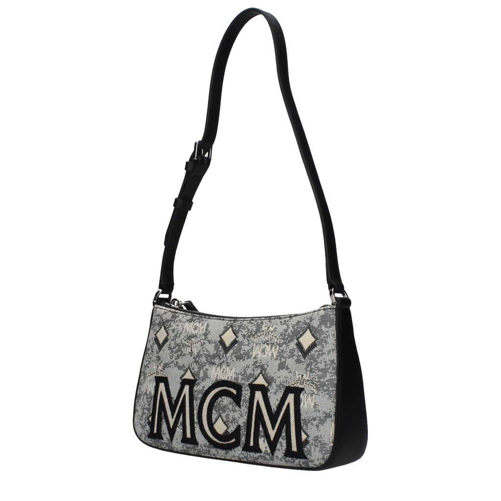 MCM Gray Fabric Crossbody Bag