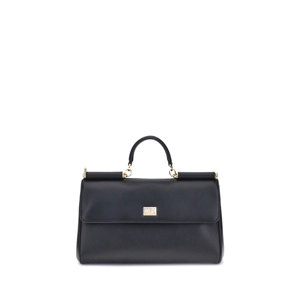 Dolce & Gabbana Black Calf Leather Bos Taurus Handbag