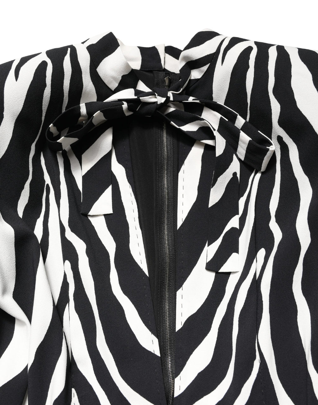 Dolce & Gabbana Black White Viscose Zebra Pattern Jumpsuit