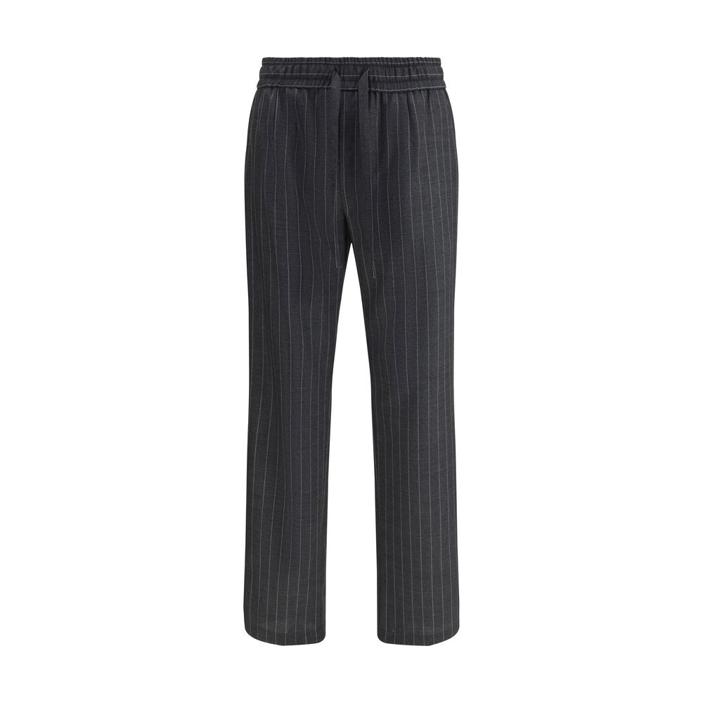 Dolce & Gabbana Gray Fleece Wool Casual Pants