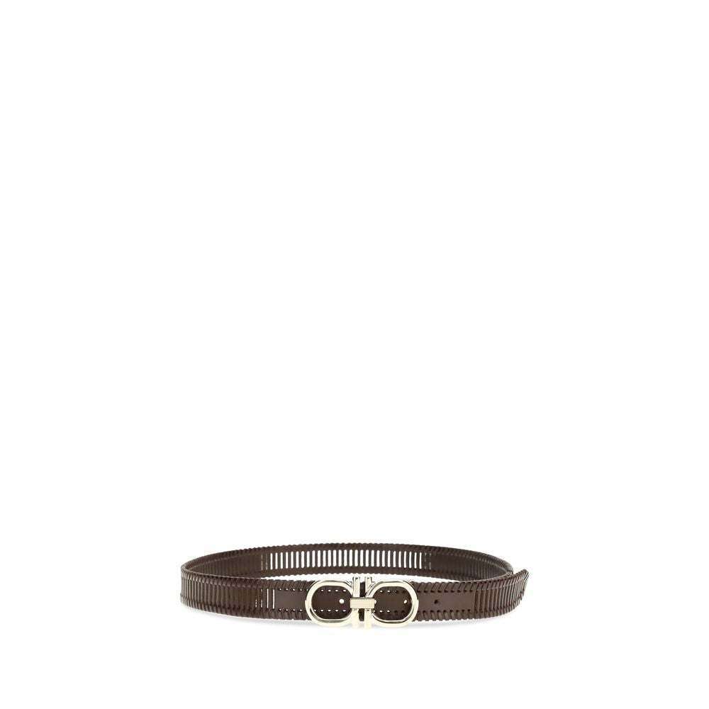 Ferragamo Brown Calf Leather Bos Taurus Regular Belt