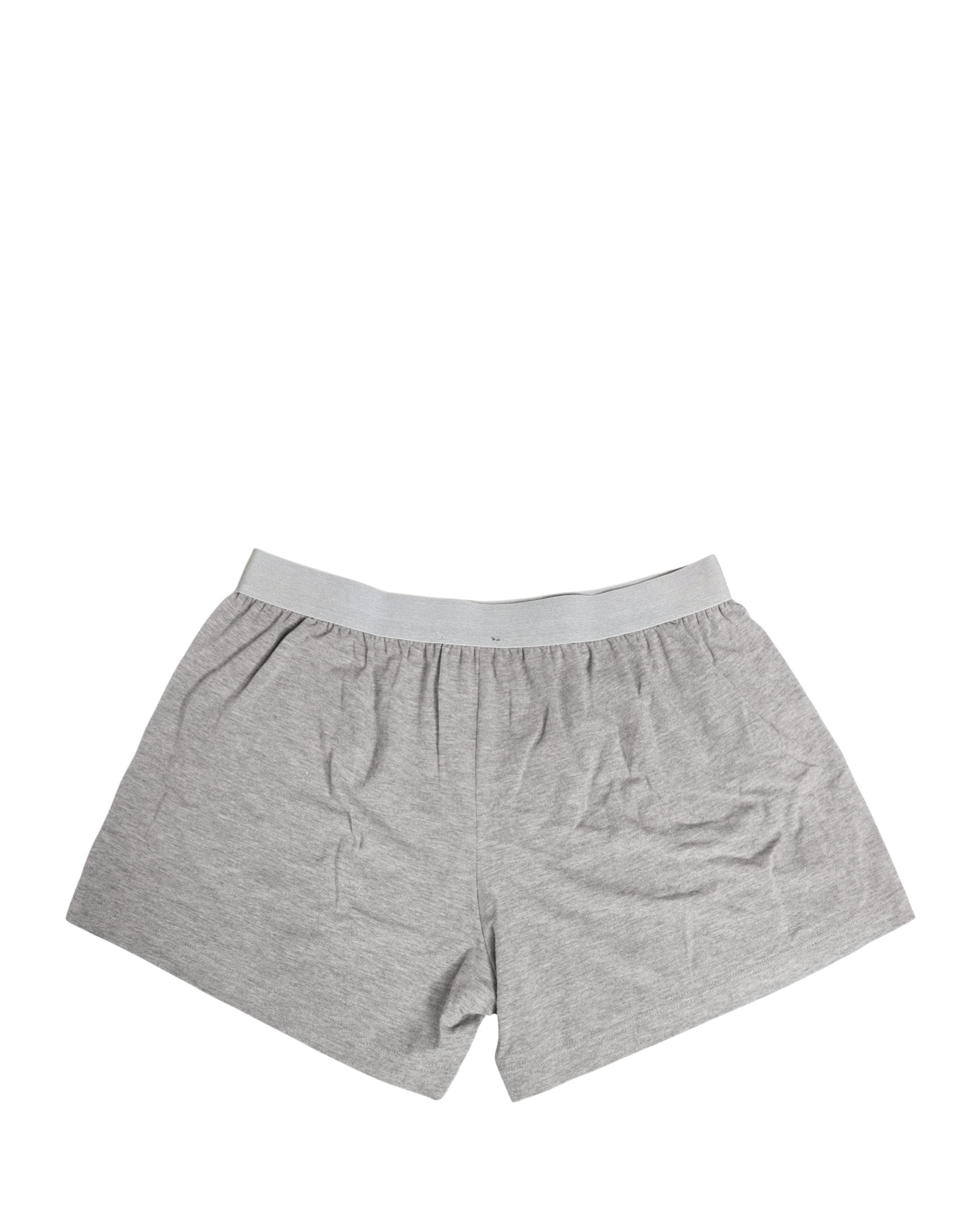 Dolce & Gabbana Gray Logo Waistband Cotton Men Boxer Underwear