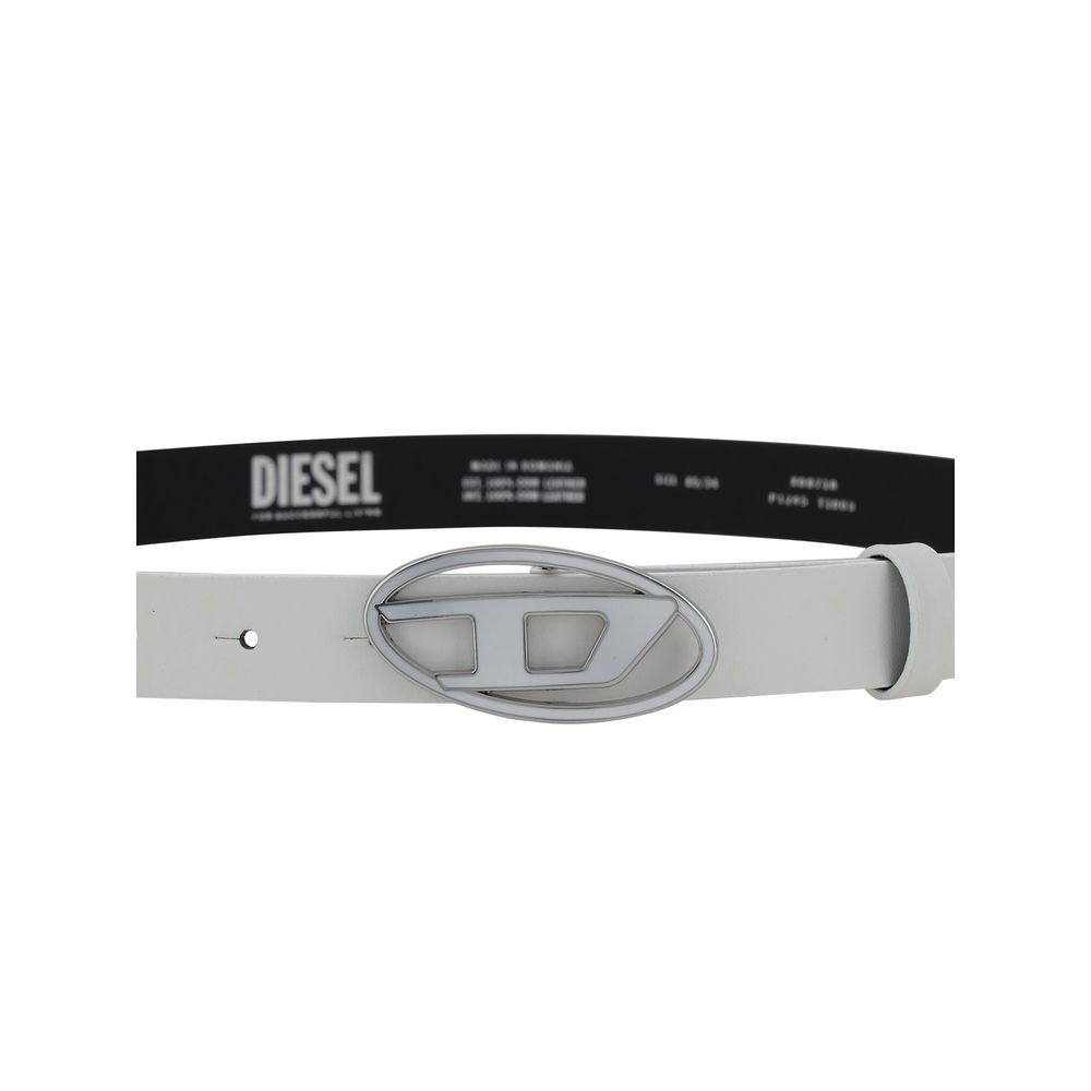 Diesel White Calf Leather Bos Taurus Regular Belt
