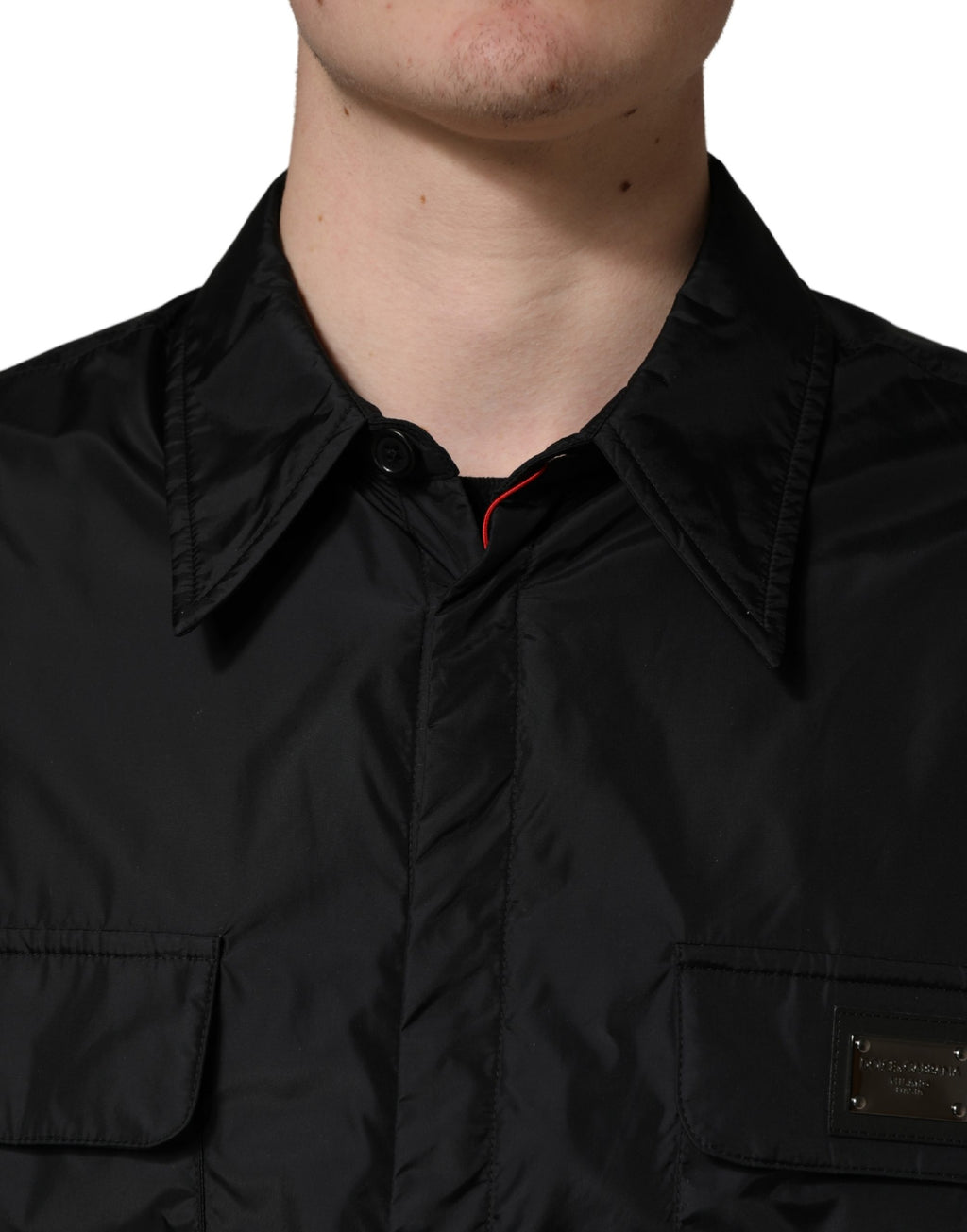 Dolce & Gabbana Black Logo Plaque Long Sleeves Shirt Jacket