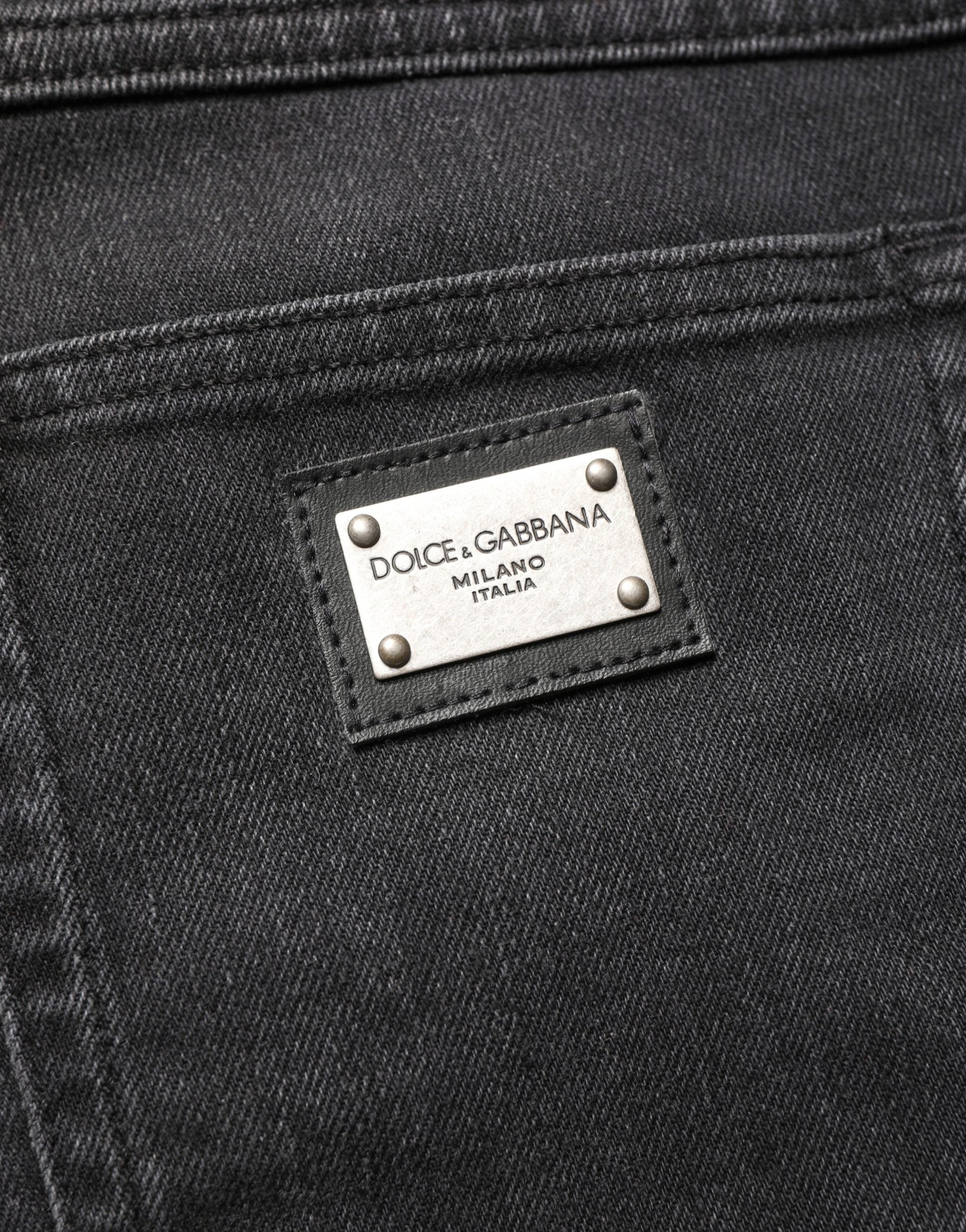 Dolce & Gabbana Black Cotton Stretch Regular SkinnyDenim Jeans