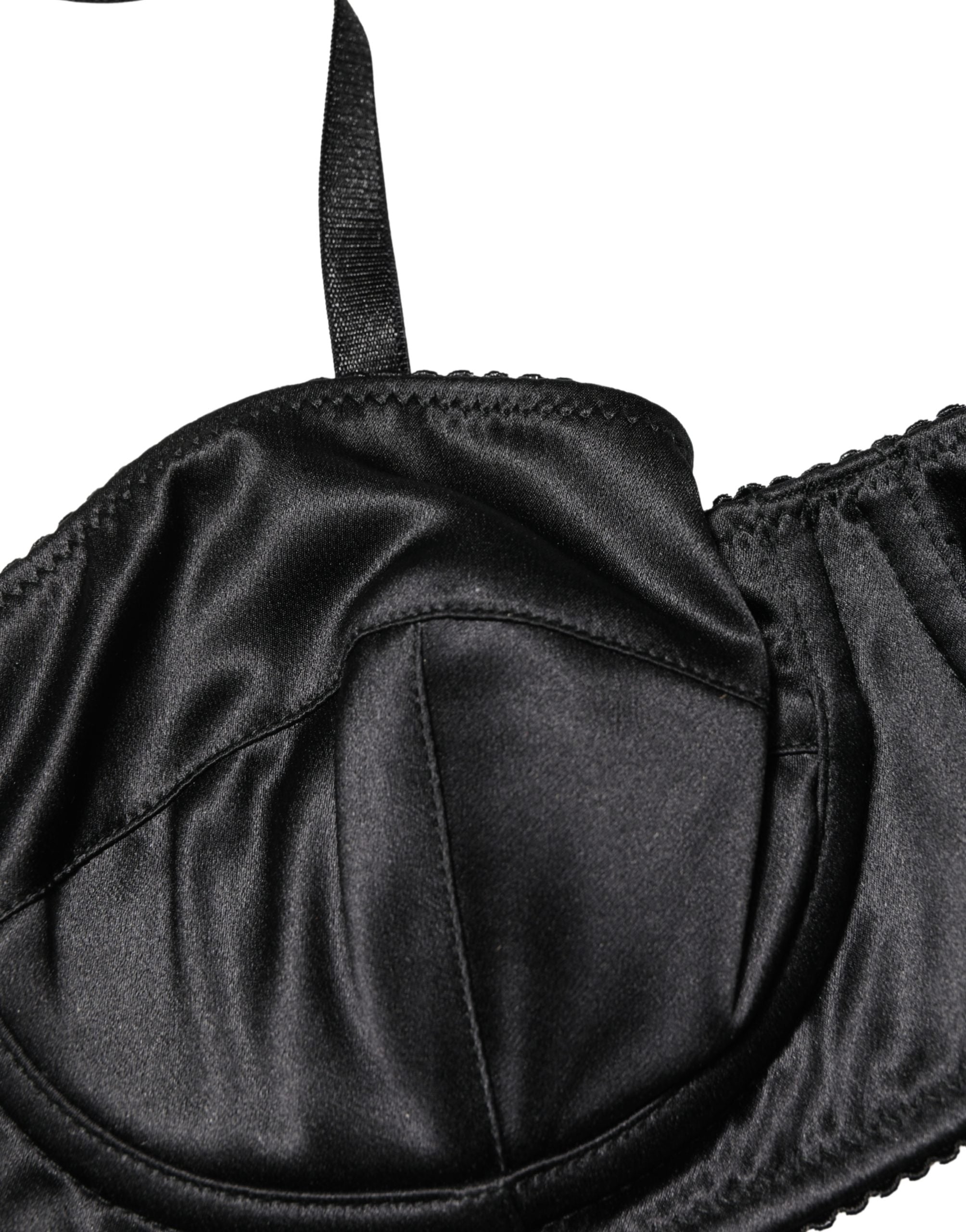 Dolce & Gabbana Black Semi-Pad Underwire Balconette Bra Underwear