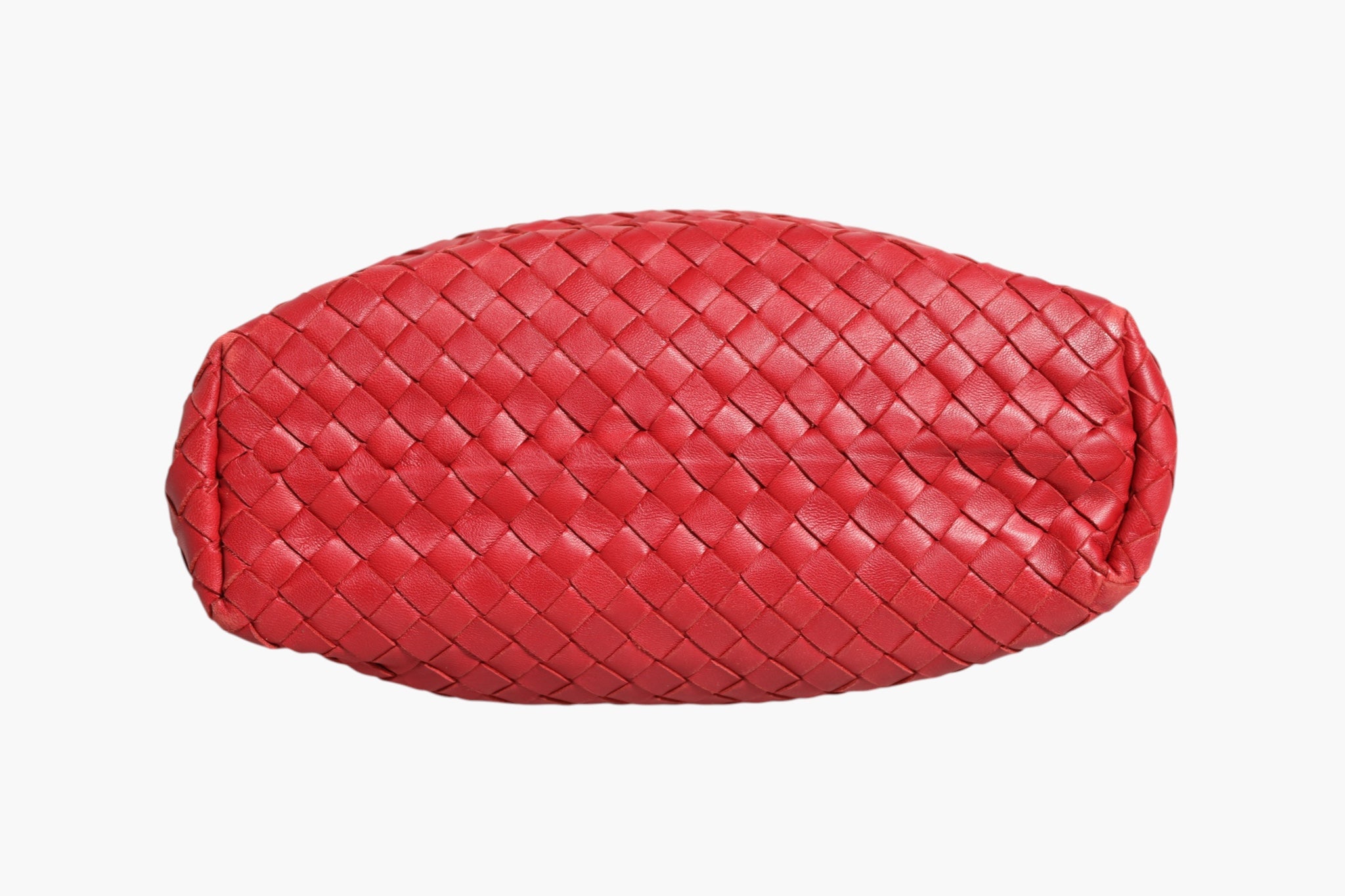 Bottega Veneta Red Intrecciato Leather Tote Bag