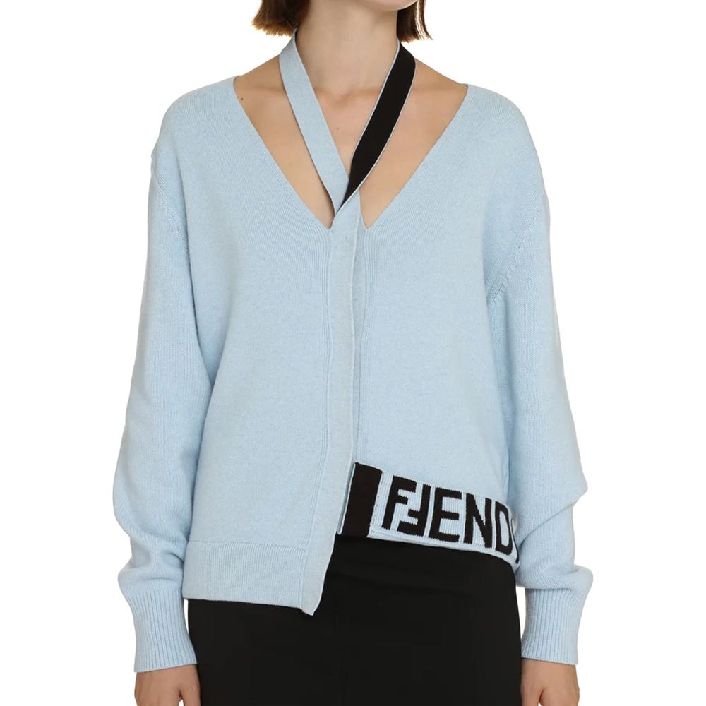 Fendi Blue Cashmere Cardigan