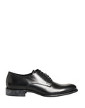 Dolce & Gabbana Black Calfskin Leather Derby Men Dress Shoes