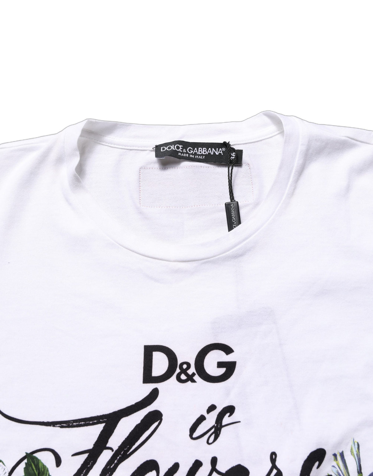 Dolce & Gabbana White Floral Graphic Short Sleeve Crew Neck T-shirt