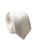 Dolce & Gabbana Off White DG Embroidery Silk Adjustable Men Necktie Tie