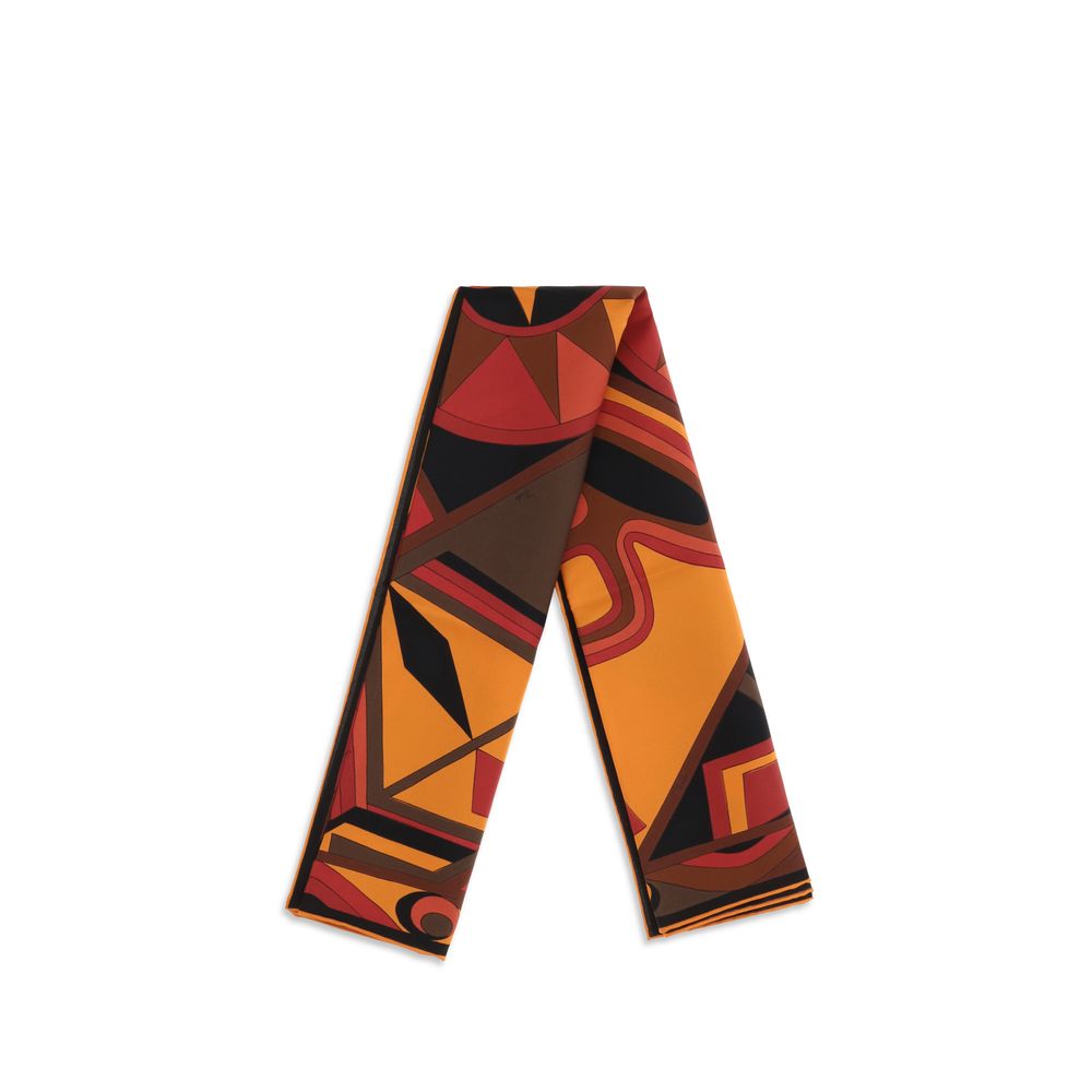 Emilio Pucci Orange Silk Scarf
