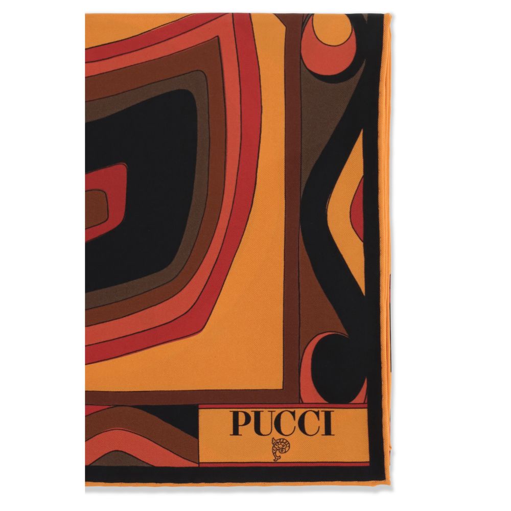 Emilio Pucci Orange Silk Scarf