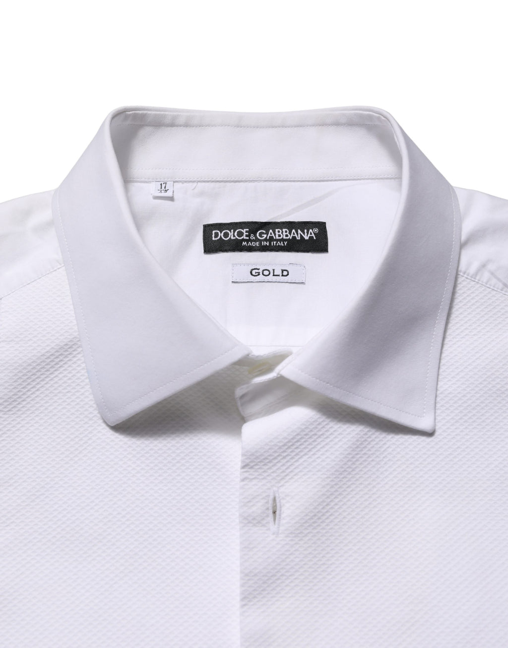 Dolce & Gabbana White Bib Cotton Poplin Dress Formal Shirt