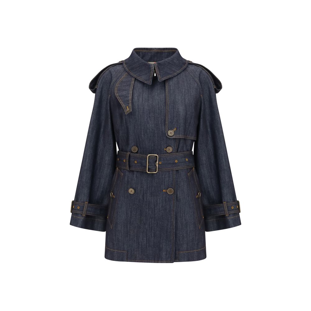 Burberry Blue Cotton Coat