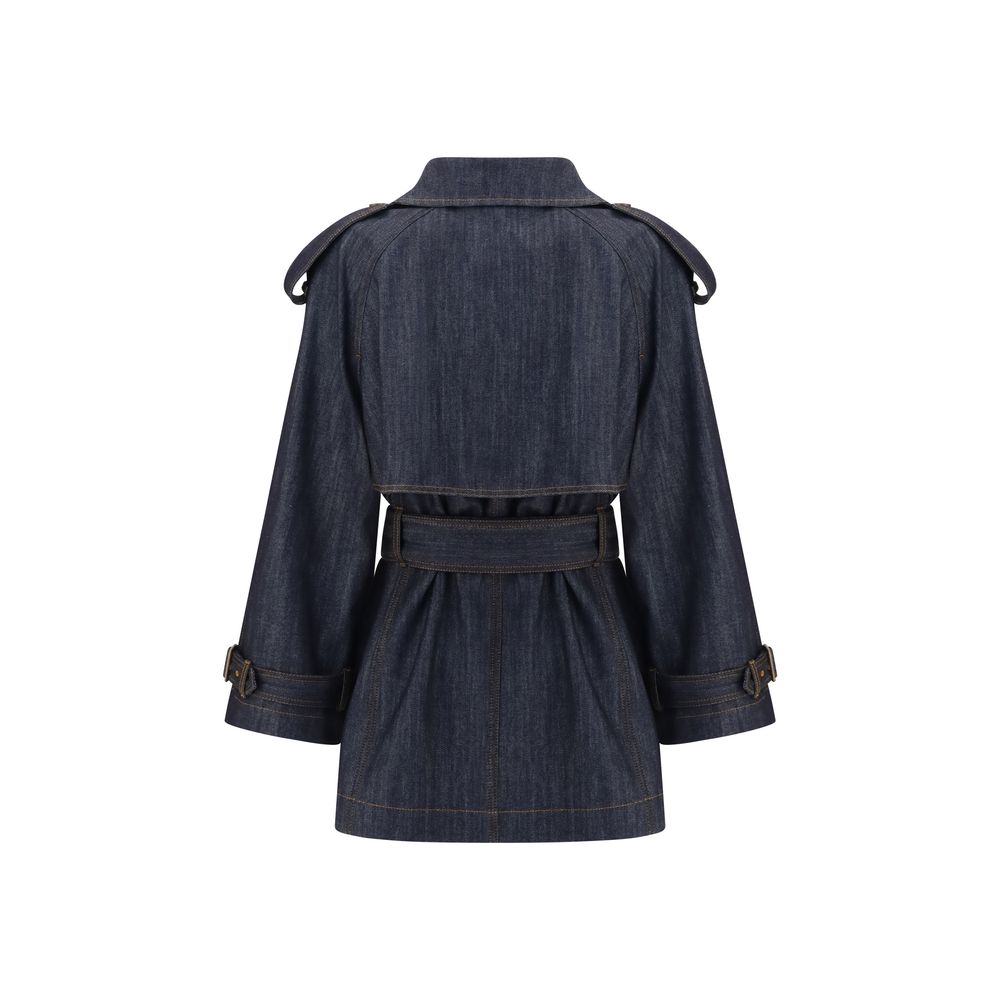 Burberry Blue Cotton Coat