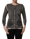 Dolce & Gabbana Black Floral Lace ButtonDownCardigan Sweater