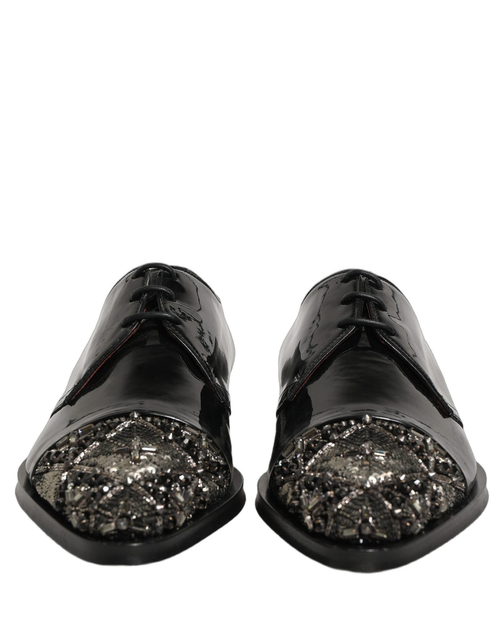 Dolce & Gabbana Black Embellished Men Derby Dress Formal Shoes