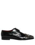 Dolce & Gabbana Black Embellished Men Derby Dress Formal Shoes