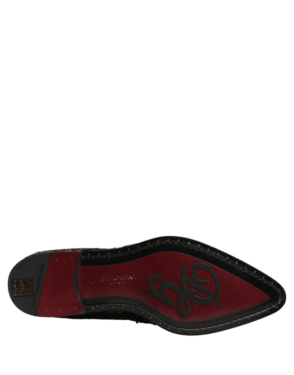 Dolce & Gabbana Black Sequin Embellished Men Derby Dress Shoes