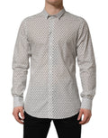 Dolce & Gabbana White Logo GOLD Long Sleeves Dress Shirt