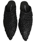 Dolce & Gabbana Black Mules Slides Slippers Men Flats Shoes