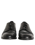 Dolce & Gabbana Black Leather Derby Dress Men Formal Shoes