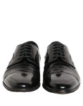 Dolce & Gabbana Black Leather Men Derby Dress Formal Shoes