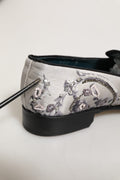 Dolce & Gabbana White Sequined Formal Slip On Loafers Shoes