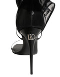 Dolce & Gabbana Black Stiletto Sandals Socks High Boots Shoes