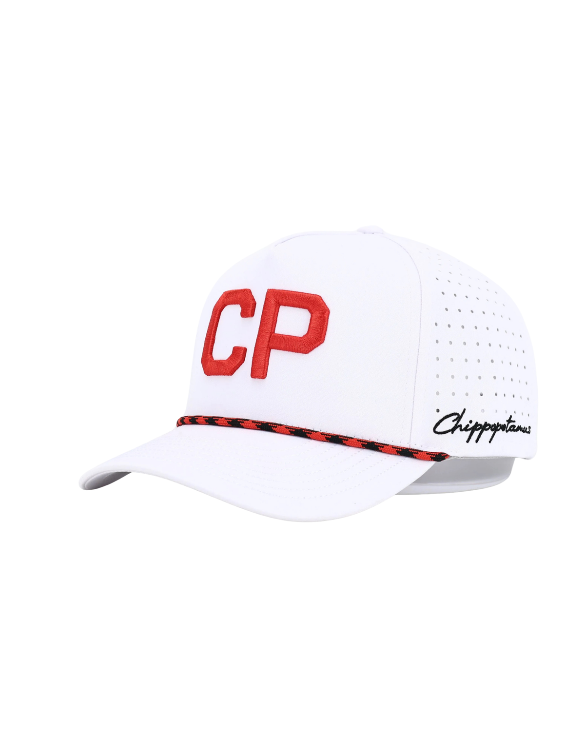Crown Point White Rope Hat - Chippopotamus Red