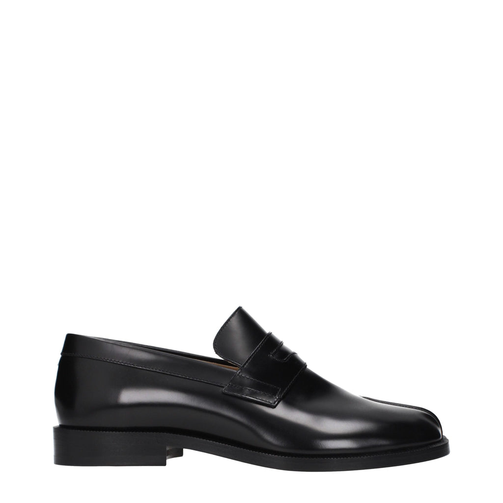 Maison Margiela Black Leather Slip-On Loafers