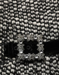 Dolce & Gabbana Black White Tweed High Waist Pleated Skirt