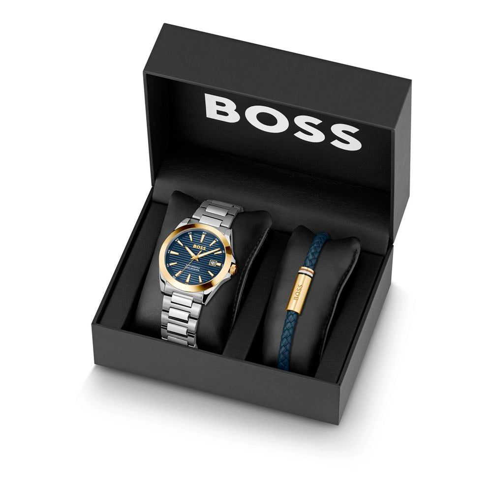 Hugo Boss Gray Stainless Steel Dress Watch