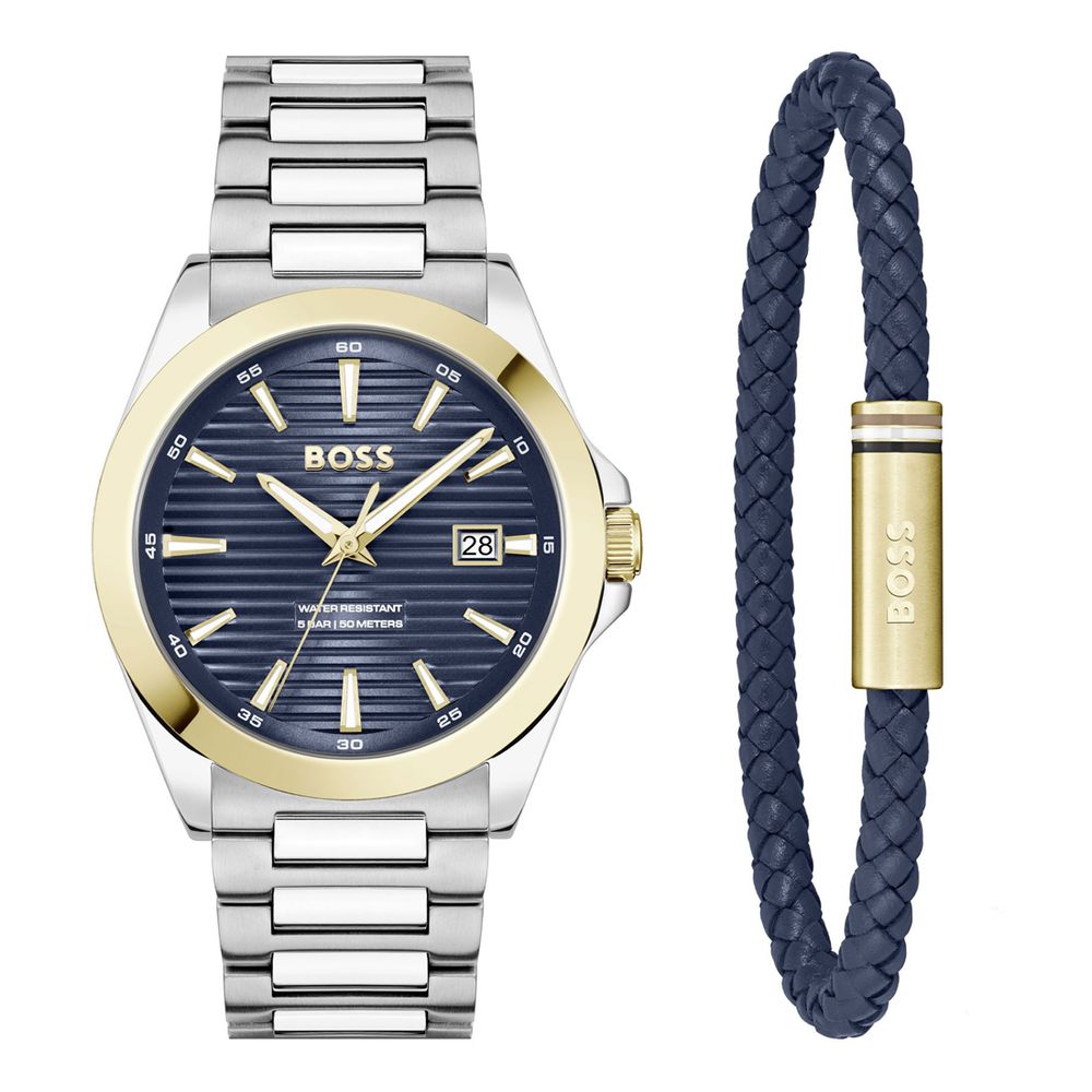 Hugo Boss Gray Stainless Steel Dress Watch