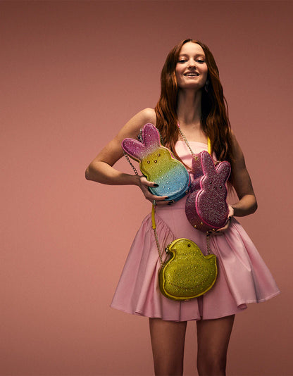 Betsey Johnson Peeps Rhinestone Bunny Crossbody Rainbow