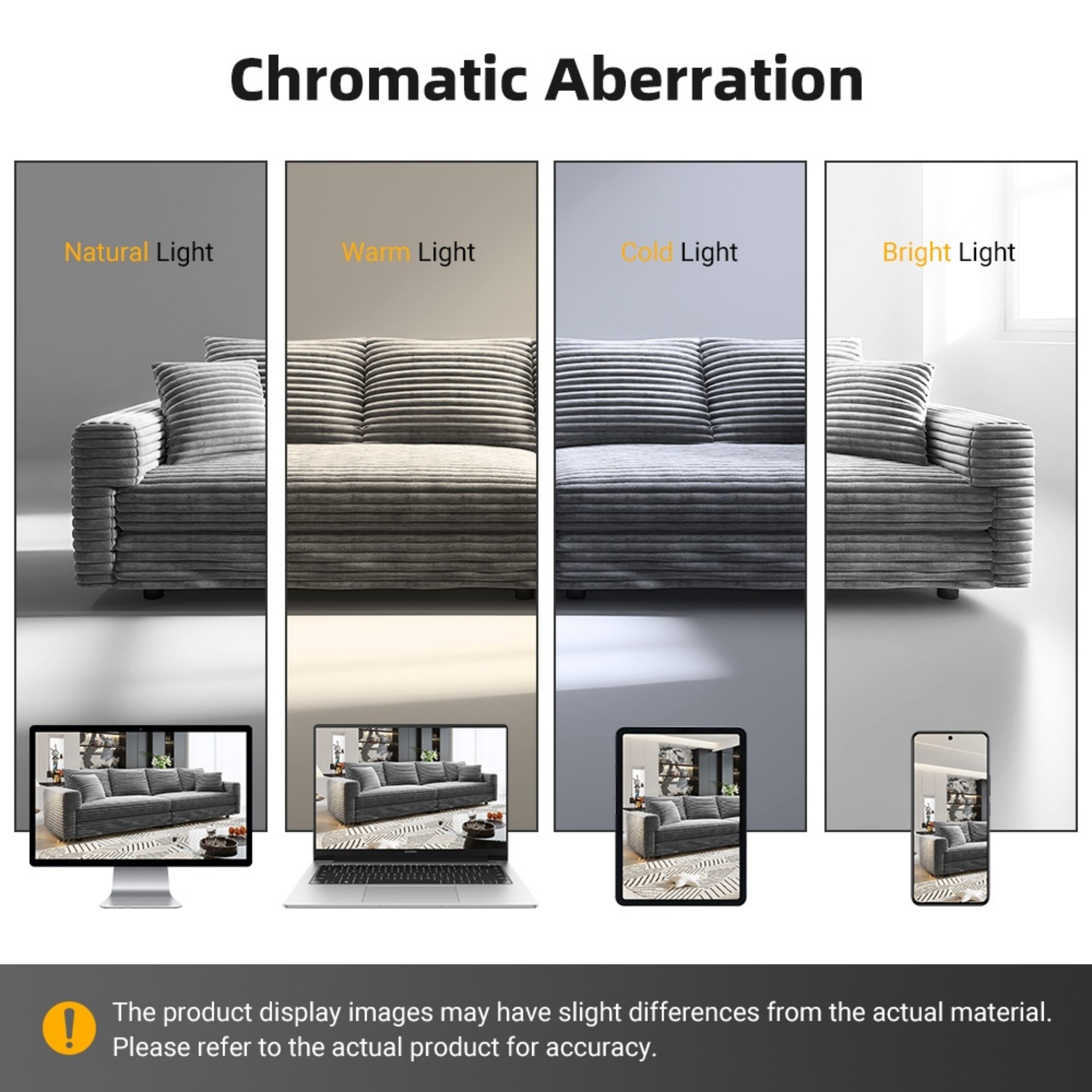 102.4 'Plush Corduroy 4-Seat Sofa,Modern Comfy Upholstered Sofa Cloud Couch,Deep Seat Couches with Soft Pillows and Movable Ottoman,Convertible Sofa Lounge Chair,for Living Room,Apartment,Office,Grey