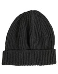 Dolce & Gabbana Men Charcoal Grey Ribbed Wool Knit Beanie One Size Hat