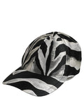 Dolce & Gabbana Men Black Silver Zebra Pattern Baseball Cap Hat