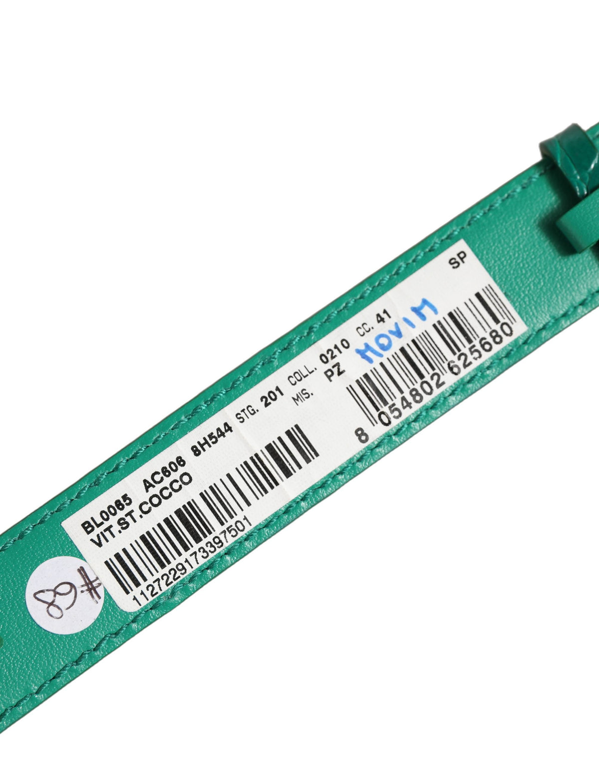 Dolce & Gabbana Green Embossed Leather Gold Buckle Belt Strap Bracelet
