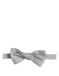 Dolce & Gabbana Men Gray 100% Silk Adjustable Neck Papillon Bow Tie