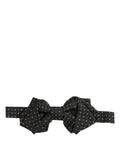 Dolce & Gabbana Men Dark Gray Polka Dot Silk Adjustable Neck Papillon Bow Tie
