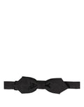 Dolce & Gabbana Men Black 100% Silk Adjustable Neck Papillon Bow Tie