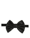Dolce & Gabbana Men Dark Gray Pinstripe Silk Adjustable Neck Papillon Bow Tie