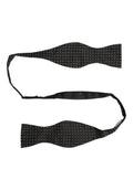Dolce & Gabbana Dark Gray White Polka Dot Adjustable Neck Papillon Bow Tie