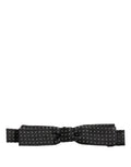 Dolce & Gabbana Black White Polka Dot Adjustable Neck Papillon Bow Tie